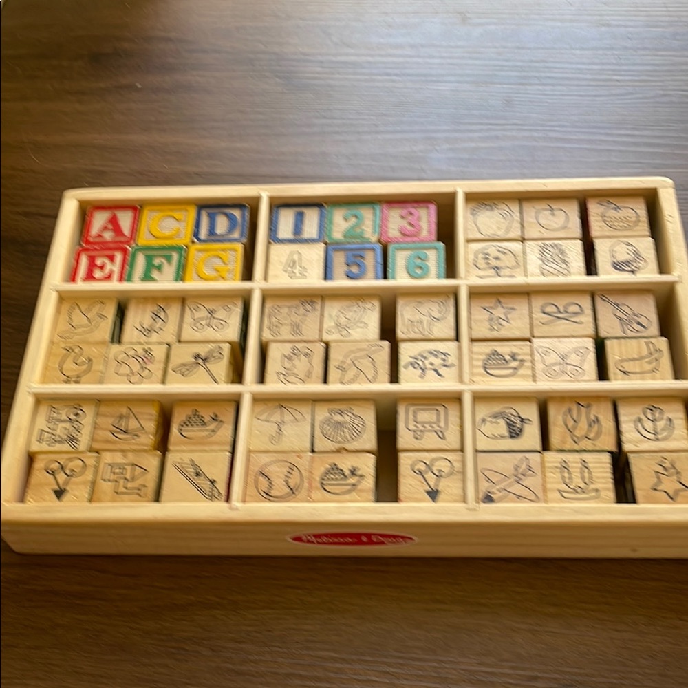 Melissa & Dough ABC Numbers & Animals pictures Set of 54 Building Blocks